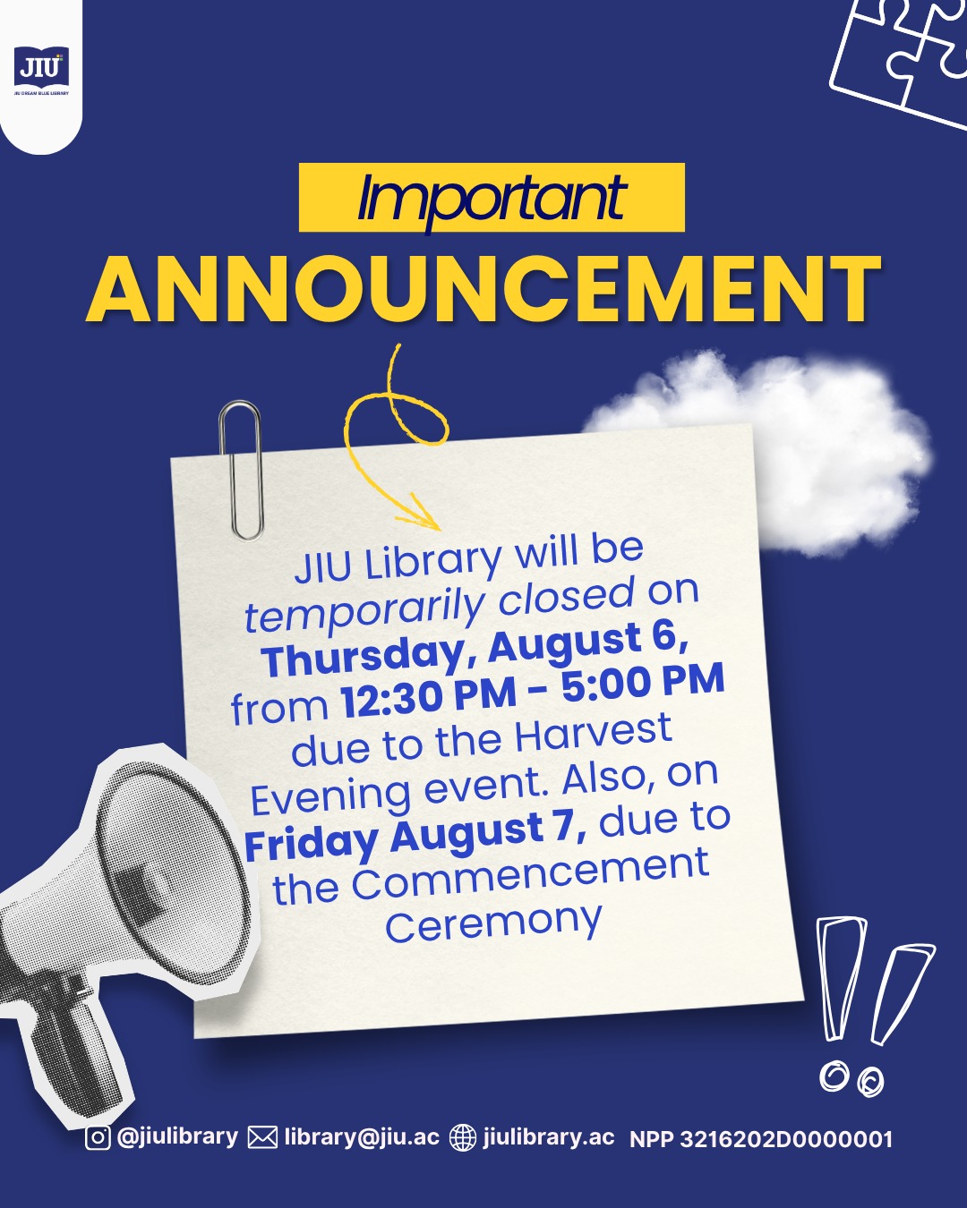 📢 Library Announcement